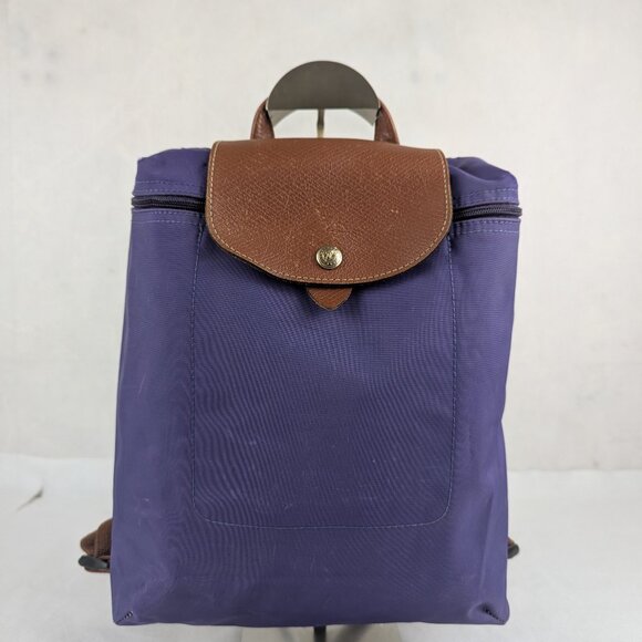 LONGCHAMP Le Pliage Nylon Foldable original Backpack Purple Made in China - Picture 1 of 16